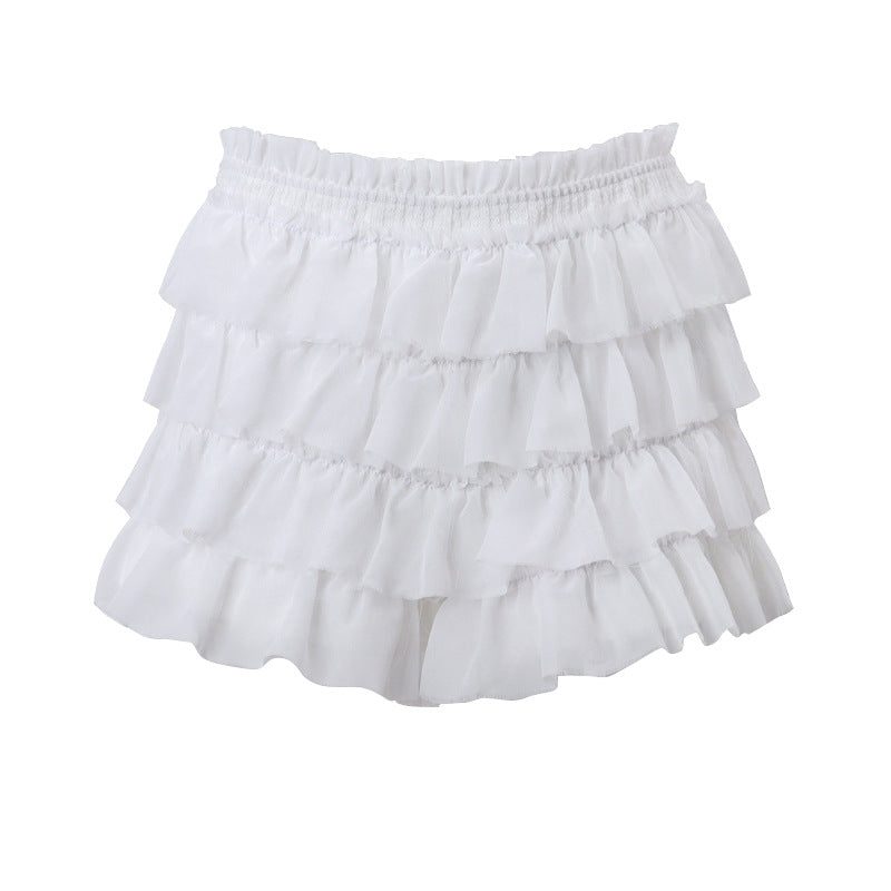 Damer Elegant top med ruffles detaljer og matchende shorts Stilla