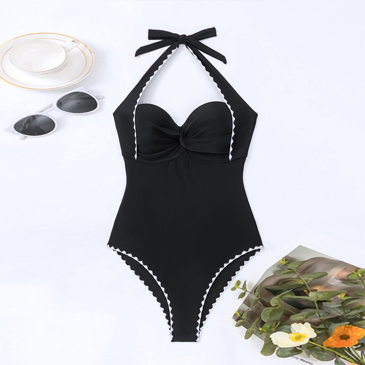 Dame enhed bikiniskjorte med elegante ruffles detaljer og innovative bindebånd Stilla