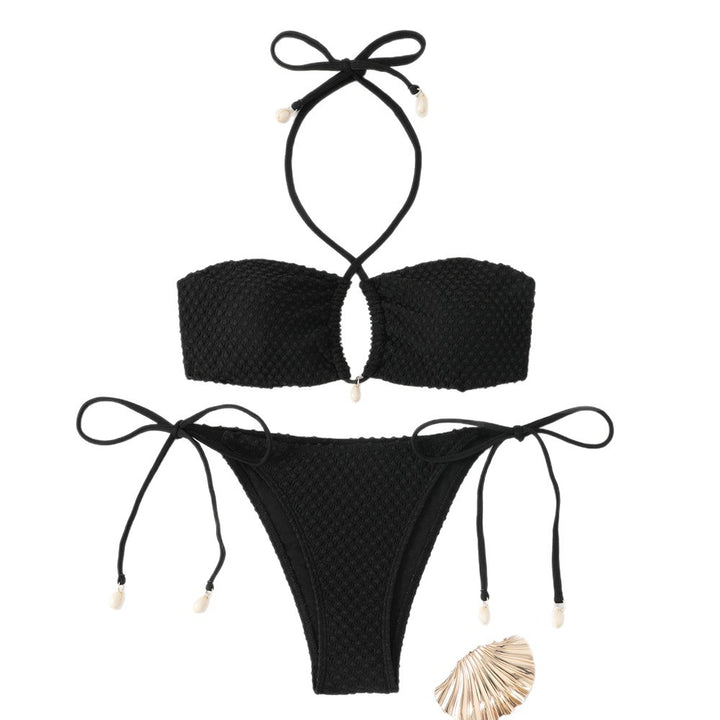 Dame bandeau-bikini med moderne nøglehul-design Skovae