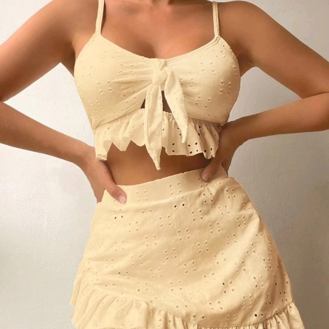 Damer legende Crop-Top og flæse nederdel sæt Skovae