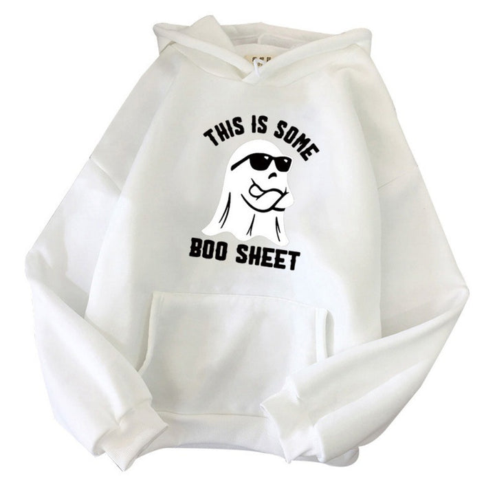 Kvinders hætte sweatshirt med et sjovt slogan og en komfortabel pasform Skovae
