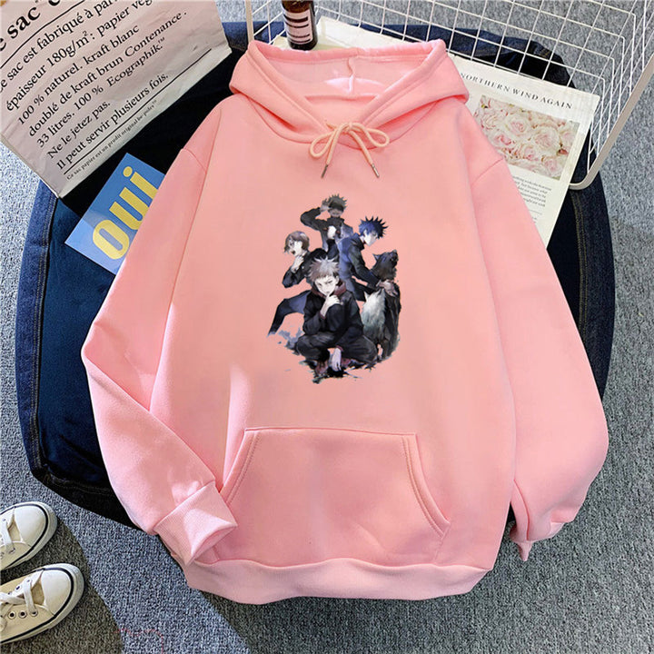 Kvinders hættetrøje med unikt anime design Skovae