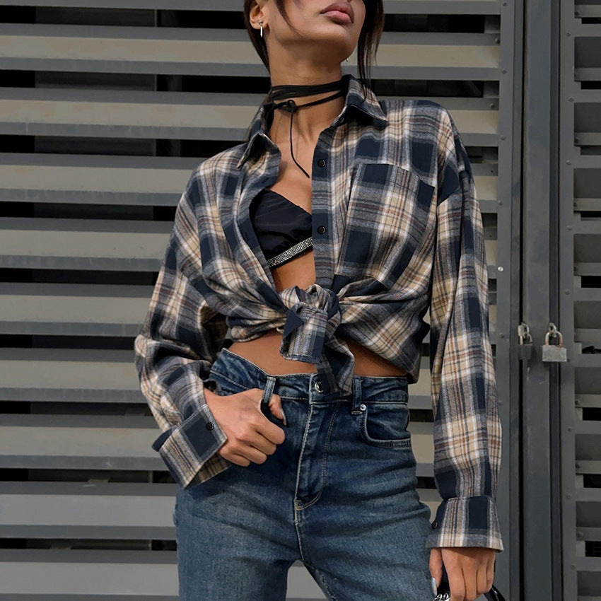 Dame Oversized net skjorte med afslappet snit og funktionelle detaljer Stilla