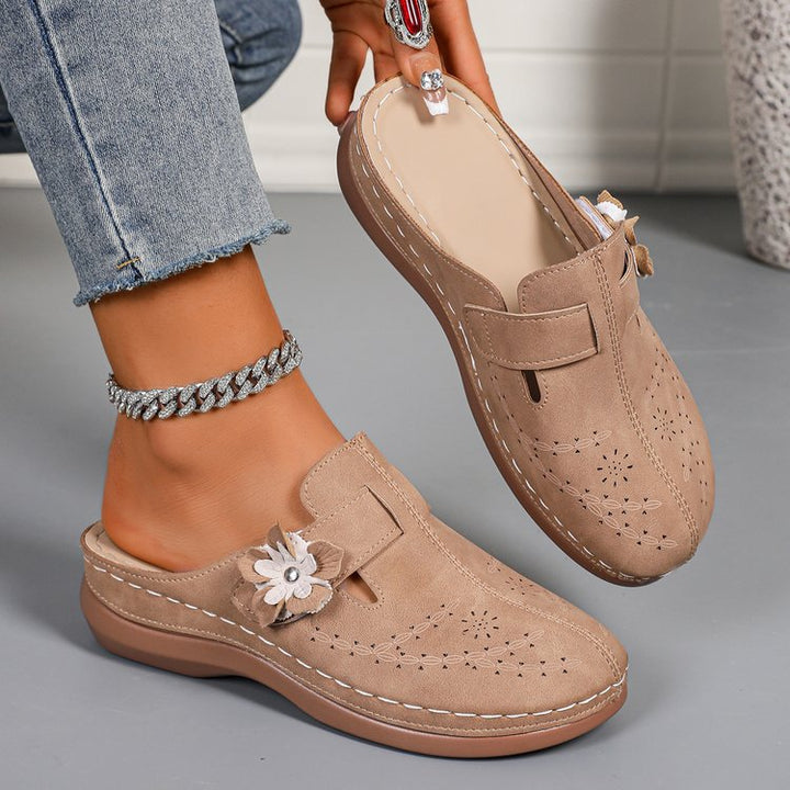 Dame Clogs med komfortabelt blomsterdesign og anatomisk fodseng Stilla