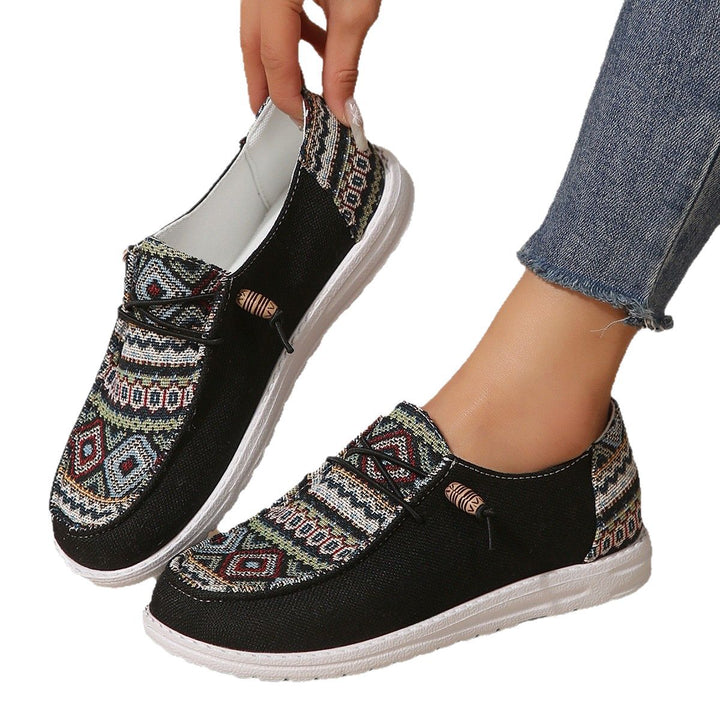 Dame Fritids Slip-On Sneakers med farverigt Ethno-mønster Stilla