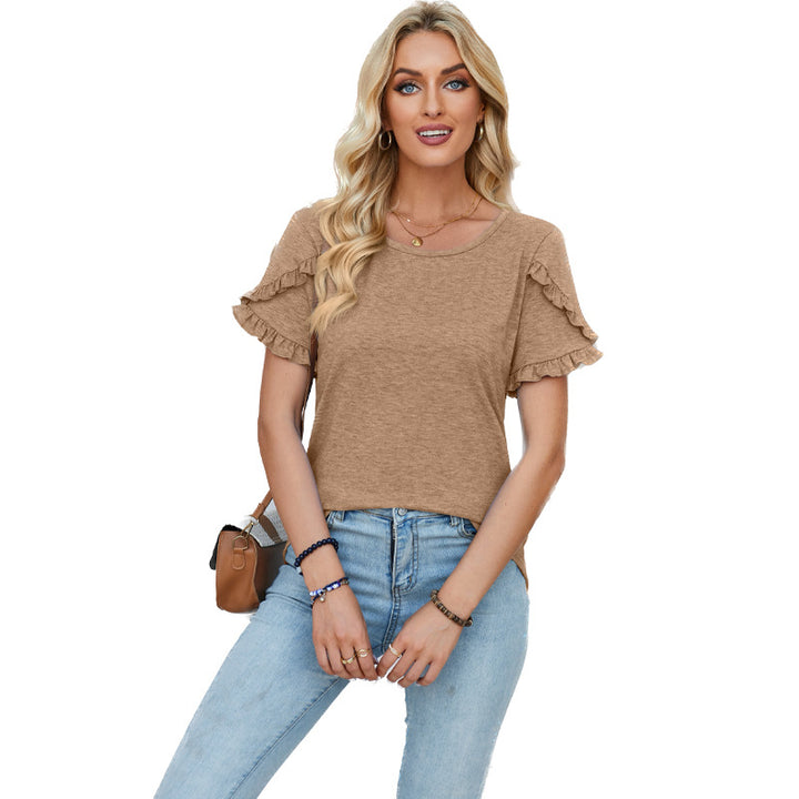Damer casual T-shirt med ruffles detaljer Stilla