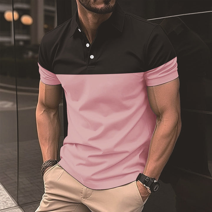 Herrer polo shirt med moderne farveblokdesign Stilla