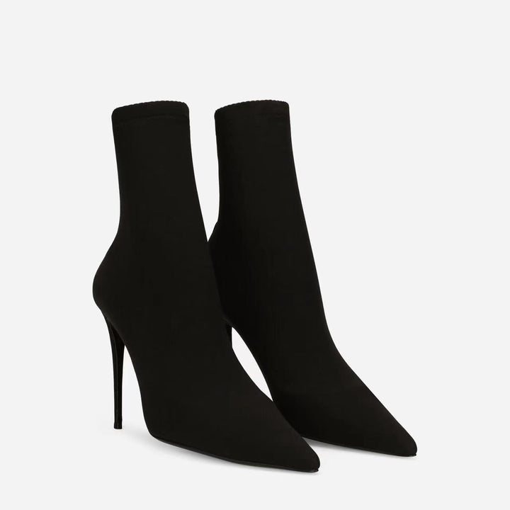 Femme Spidse Stiletto Støvler med skulptureret blokhæl Stilla