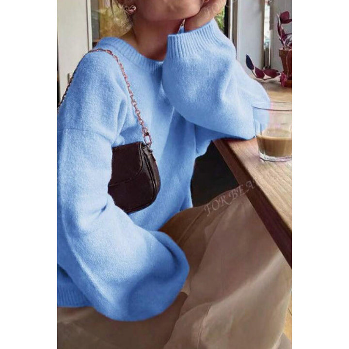 Dame hyggelig rundhals sweater lavet af fin strik kvalitetsblanding Stilla