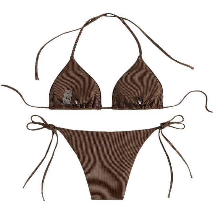 Dame triangel-bikini med justerbare stropper og charmerende design Skovae