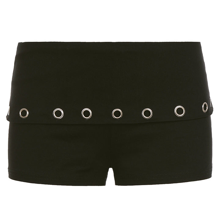 Damer sporty shorts med kontrasterende linning og elegante øjer Skovae