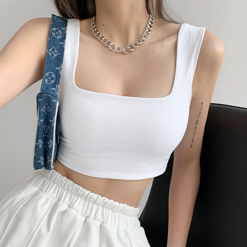 Femme Kvadrat-Udskæring Crop Top Stilla