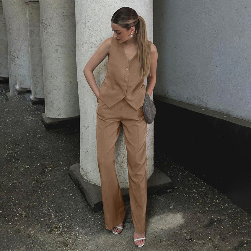 Dame elegant vest med matchende bukser Stilla