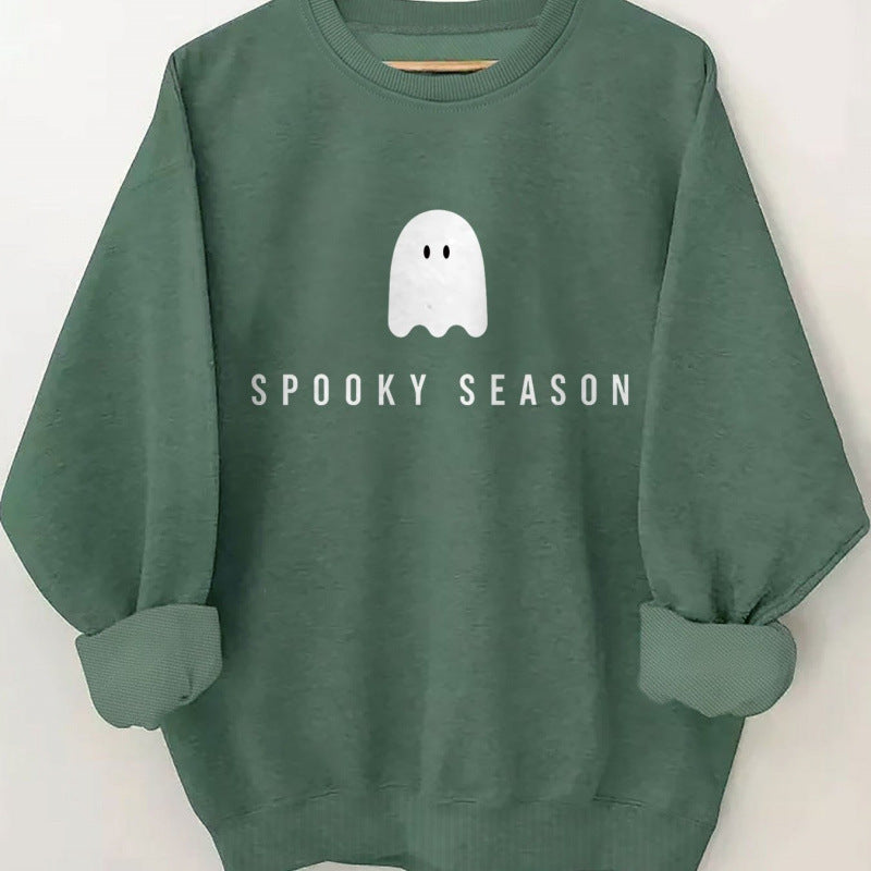 Kvinders sweatshirt med afslappet uhyggeligt design og blødt indvendigt fleece Skovae