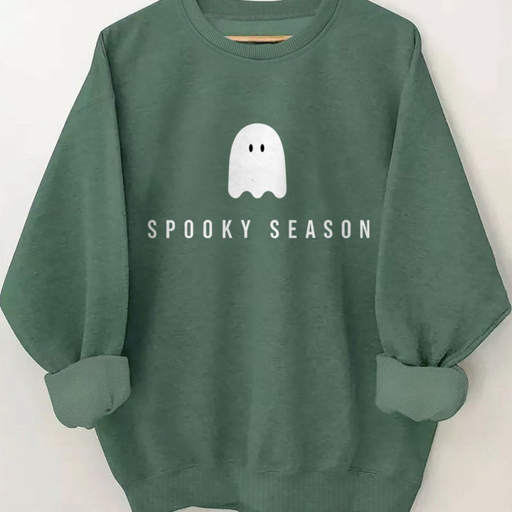 Kvinders sweatshirt med afslappet uhyggeligt design og blødt indvendigt fleece Skovae