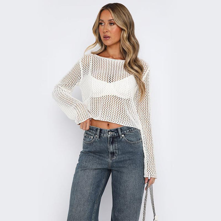 Dame hæklet let oversized pullover Stilla
