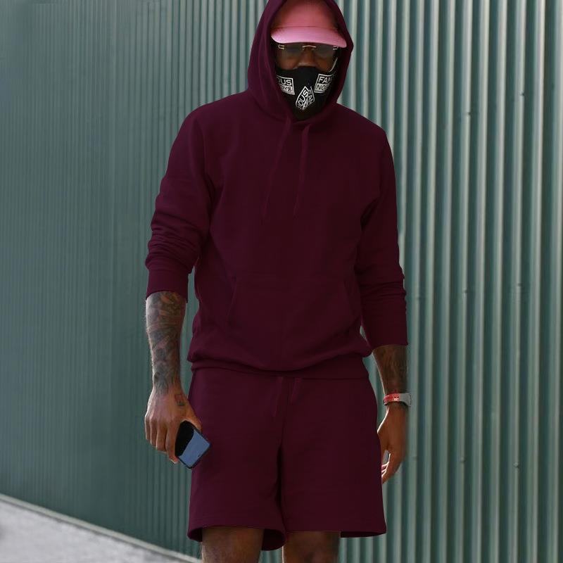 Herrer sporty hoodie og shorts sæt Stilla