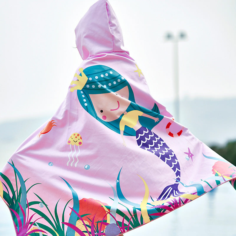 Unisex Strandponcho med Haj-motiv Skovae