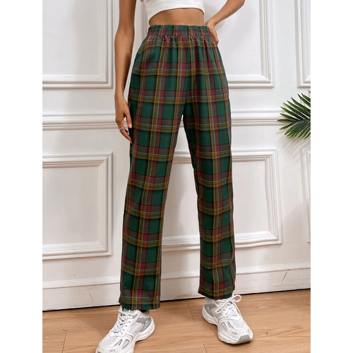 Kvinder casual ternede bukser med elastisk talje og slim fit Stilla
