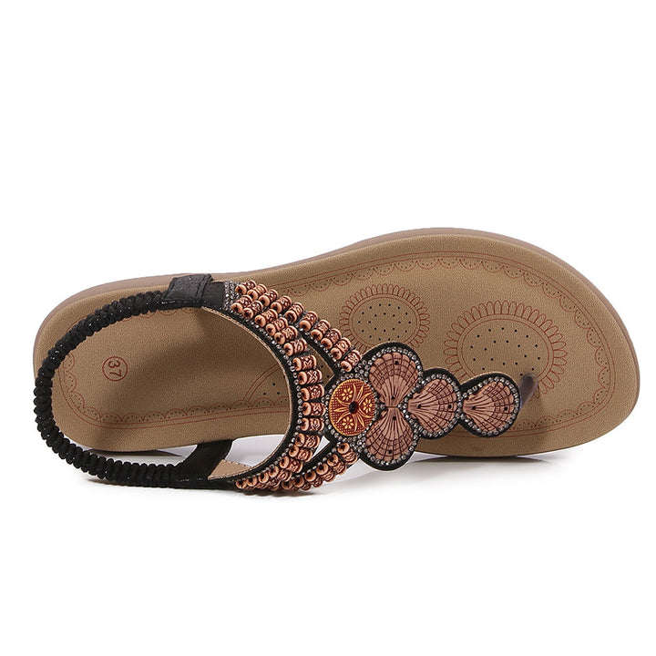 Dame Komfortable Sandaler med farverige Perle elementer Stilla