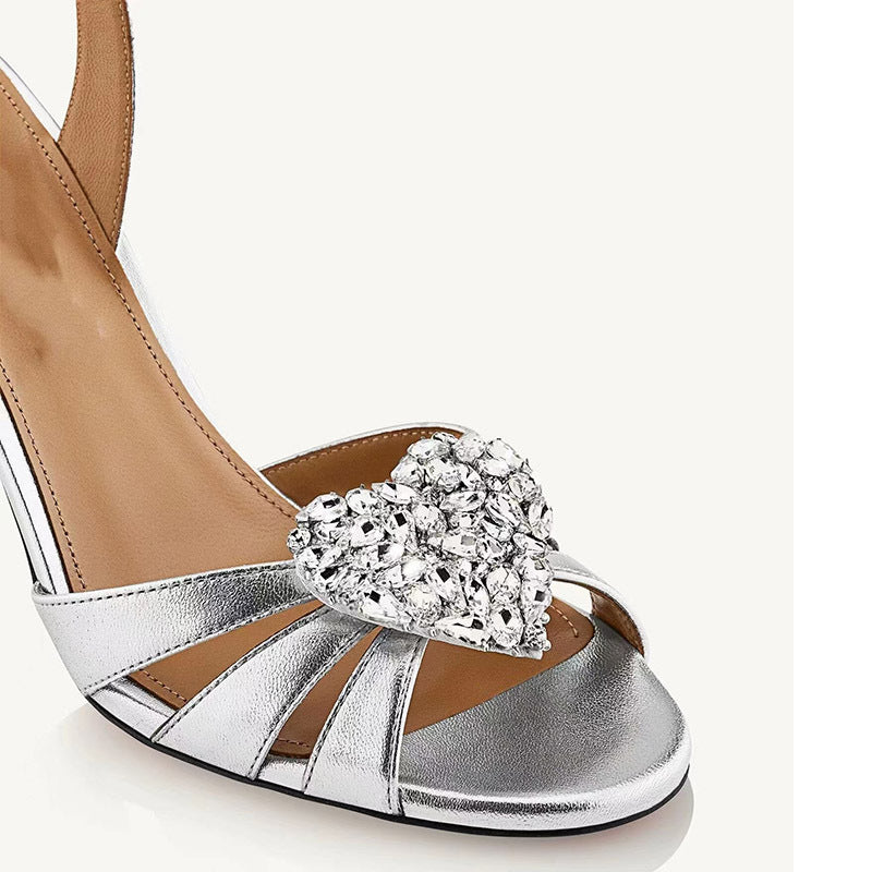 Femme Strappy Højhælede Sandaler med Strass-Accent Stilla