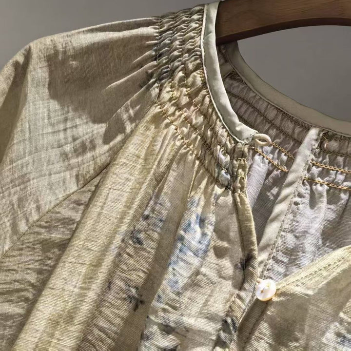 Femme Elegante Rynket Hals Tunika Kjole Stilla