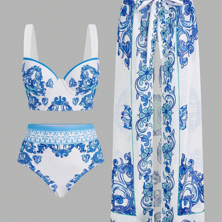 Dame Bikiniset med elegant Pareo Skovae
