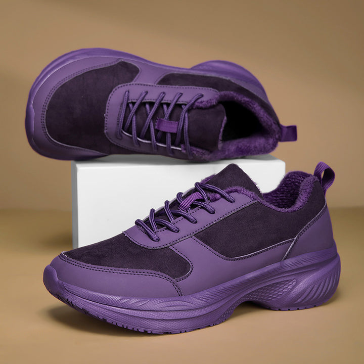 Unisex nan polstrede tykk sålede sneakers med støddæmpende profilsåler Skovae