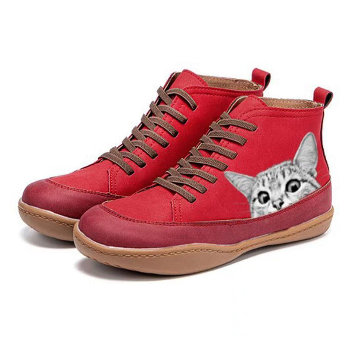 Damer Høje Sneakers med katteprint Stilla