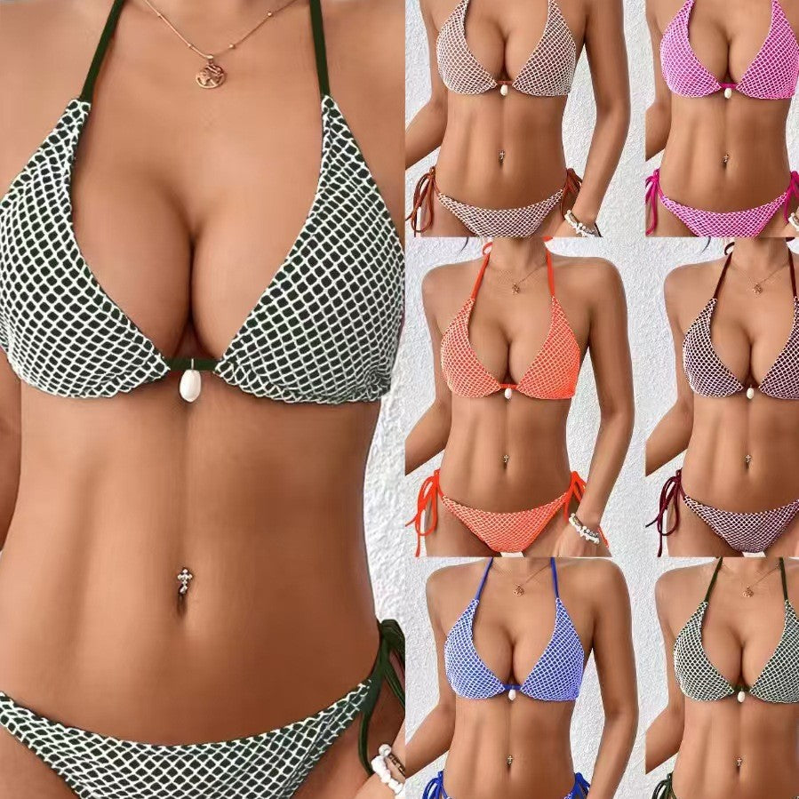 Dame net bikini sæt med moderigtigt design og justerbare bånd Stilla