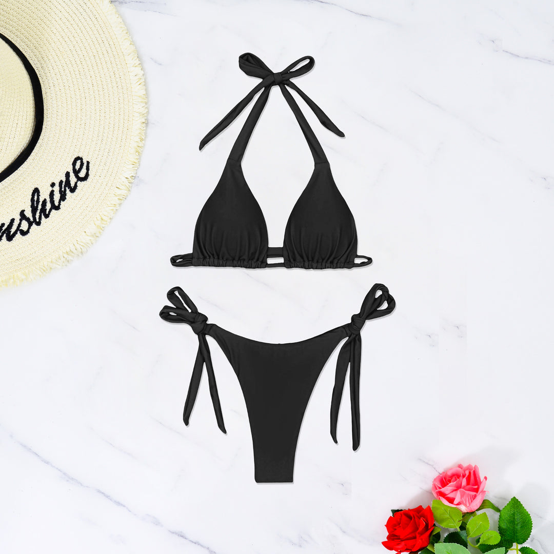 Dame Triangel-Bikini-Sæt med justerbare bindebånd og høj udskæring Stilla