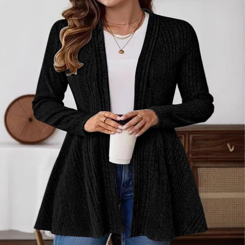 Dame Elegant strikcardigan med flydende snit Stilla