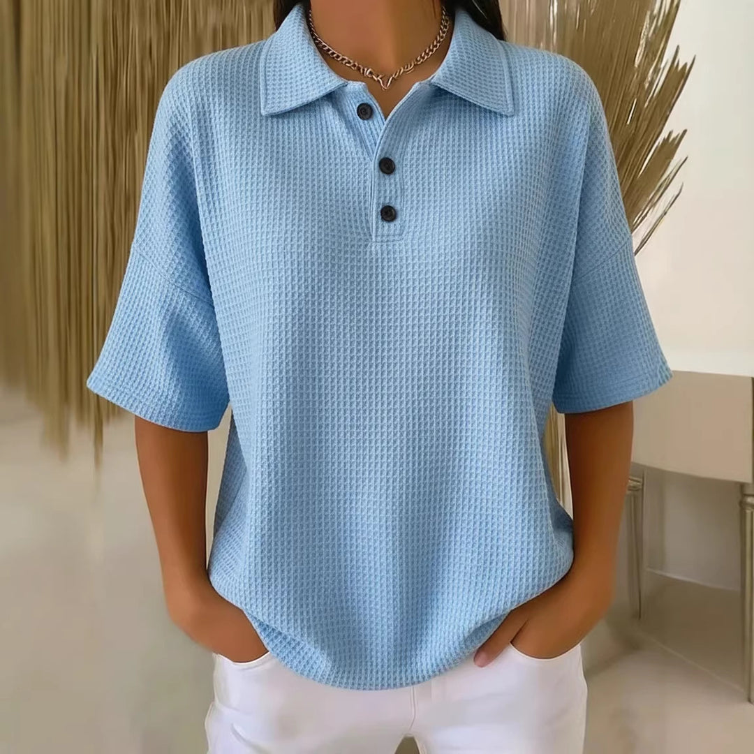 Dame sporty polo shirt made of waffle piqué Skovae