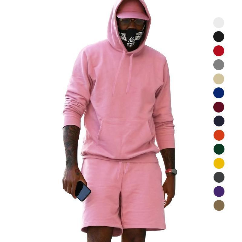 Herrer sporty hoodie og shorts sæt Stilla