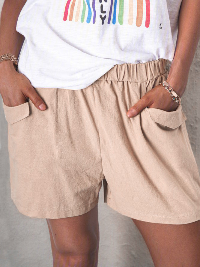 Damer Fritid Høj talje Lommer Shorts Stilla