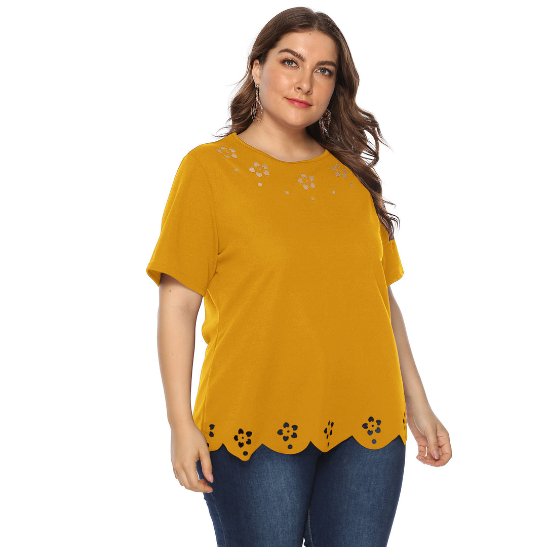 Dame elegant top med dekorative blomsterbroderier Skovae