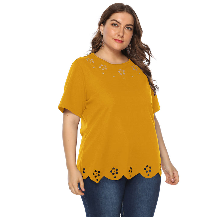 Dame elegant top med dekorative blomsterbroderier Skovae