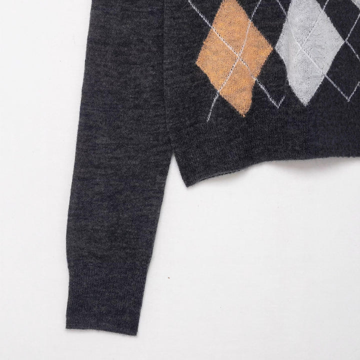 Dame fashionabel cardigan med klassisk plaid mønster Stilla