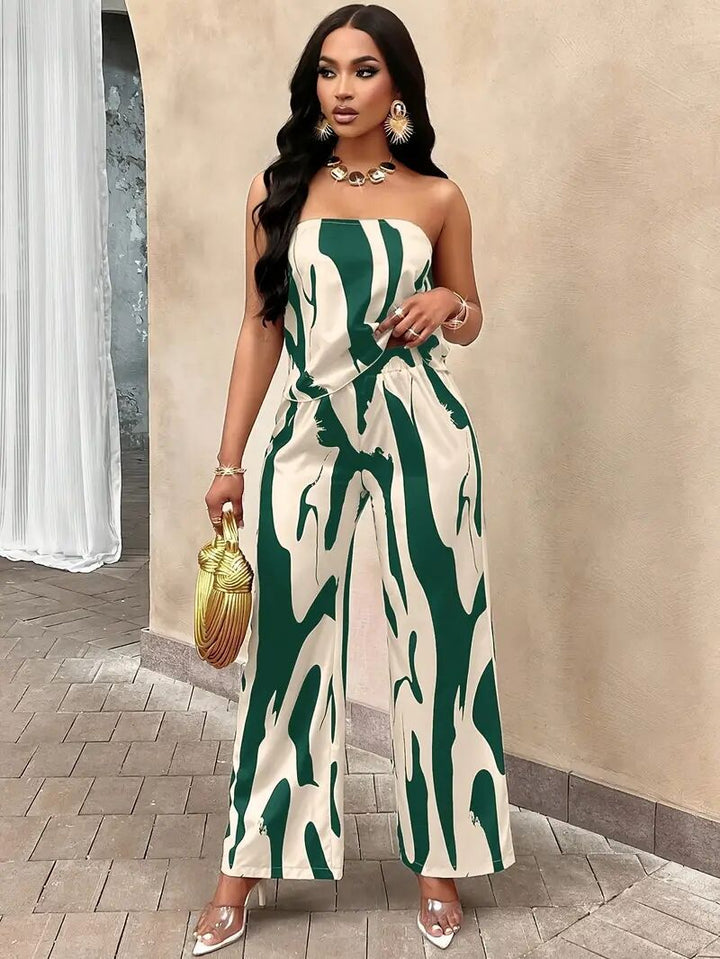 Dame mode jumpsuit med lav talje betonelse Stilla