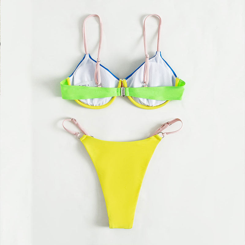 Dame Triangel-Bikini med modiske farveaccenter Skovae