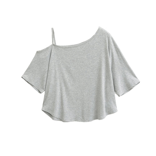 Damer afslappet off-shoulder top med asymmetrisk design og brede ærmer Stilla