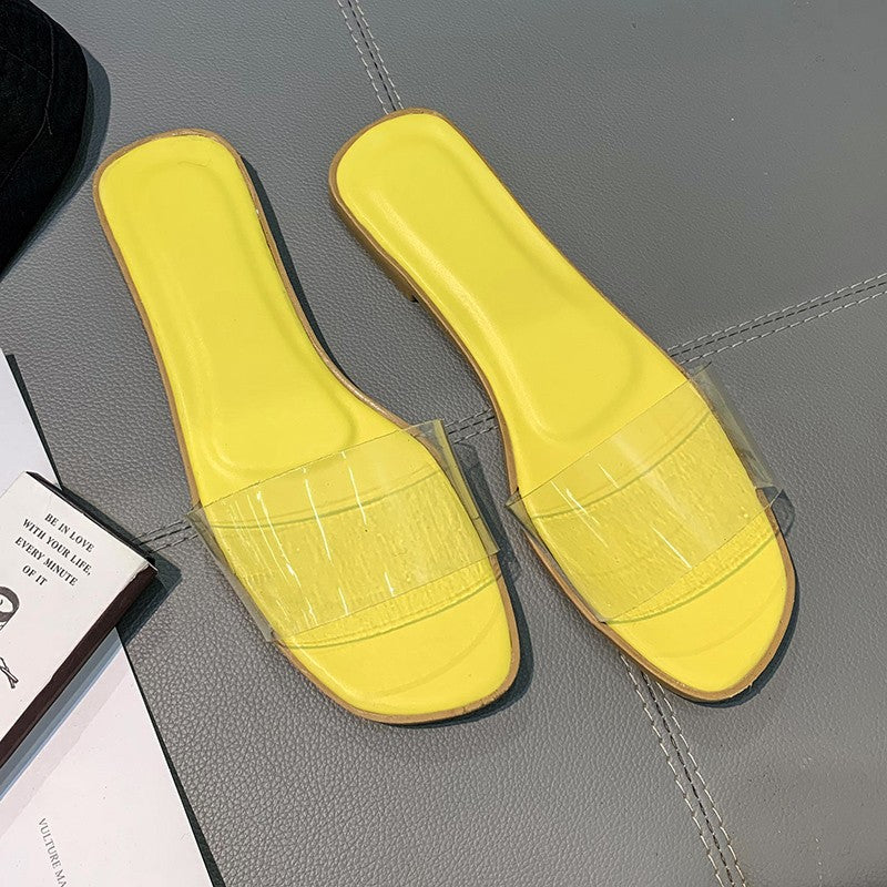 Dame Mules med gennemsigtig remførsel og ergonomisk sål Stilla