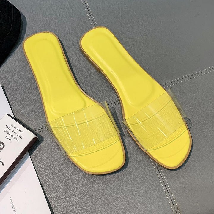 Dame Mules med gennemsigtig remførsel og ergonomisk sål Stilla