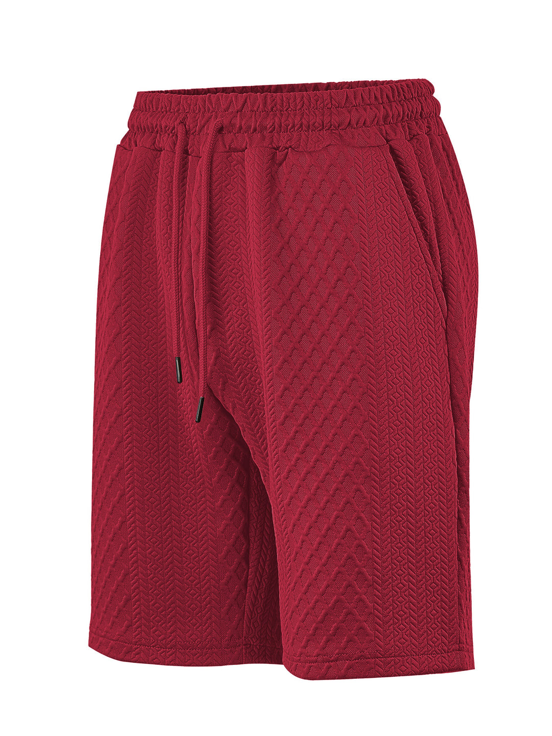 Herren nan strukturerede lounge shorts med elastisk bånd, snøre og sidelommer Skovae