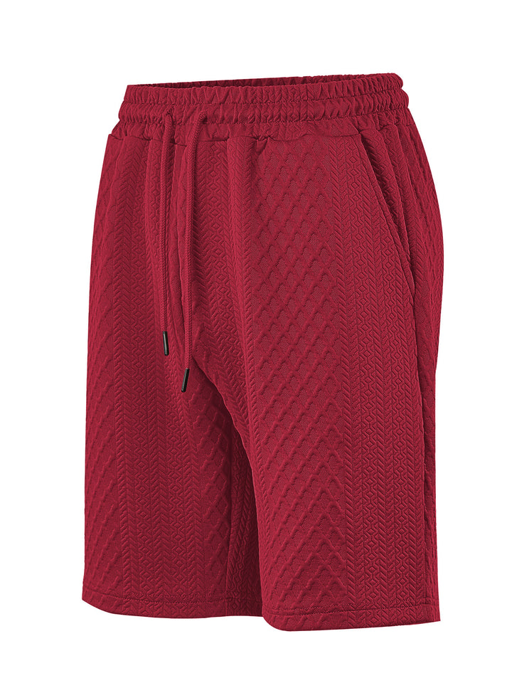 Herren nan strukturerede lounge shorts med elastisk bånd, snøre og sidelommer Skovae