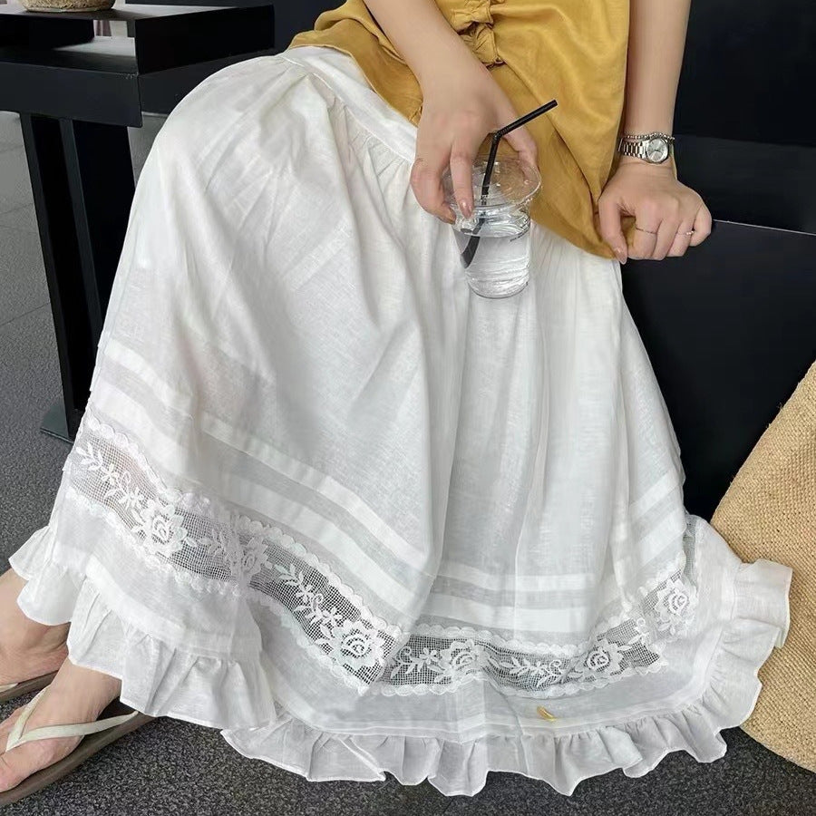 Femme Elegante spidsbesætning maxi-nederdel Stilla