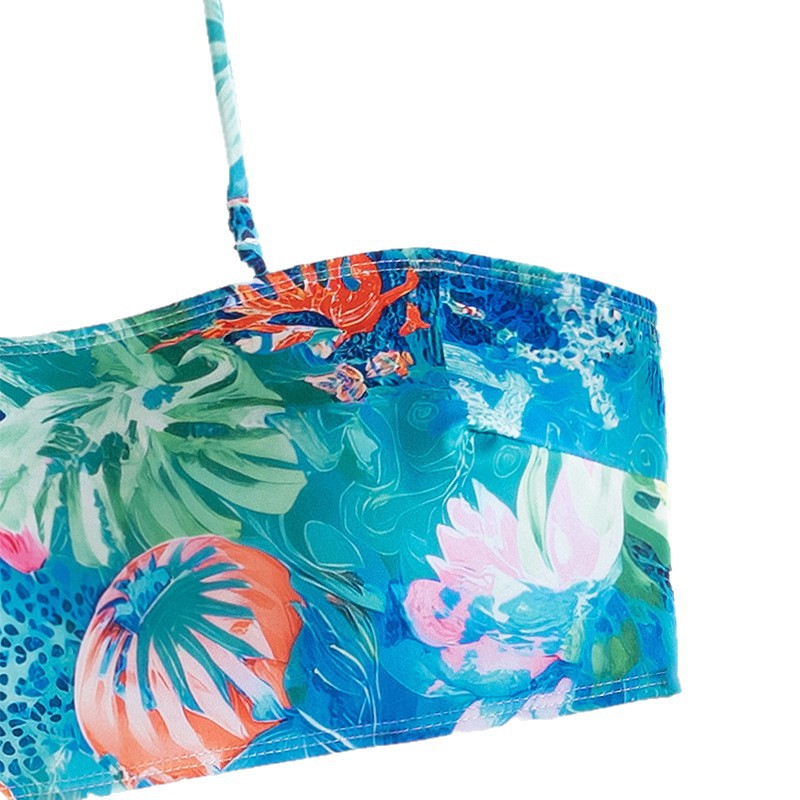 Dame Højtaljet Bikini-sæt med blomsterprint Skovae