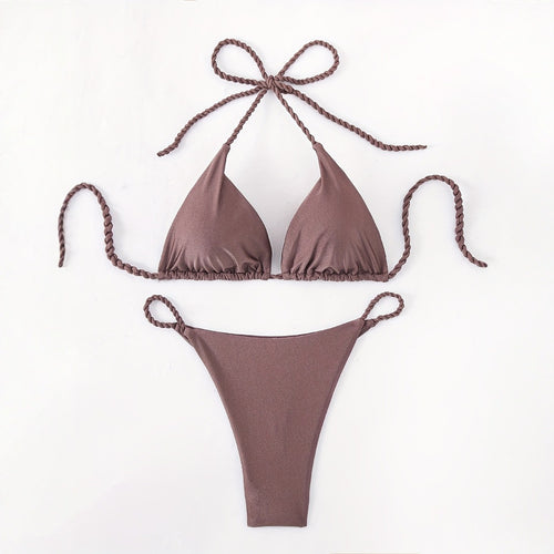 Dame Triangel-Bikini-Sæt med flettede stropper Stilla