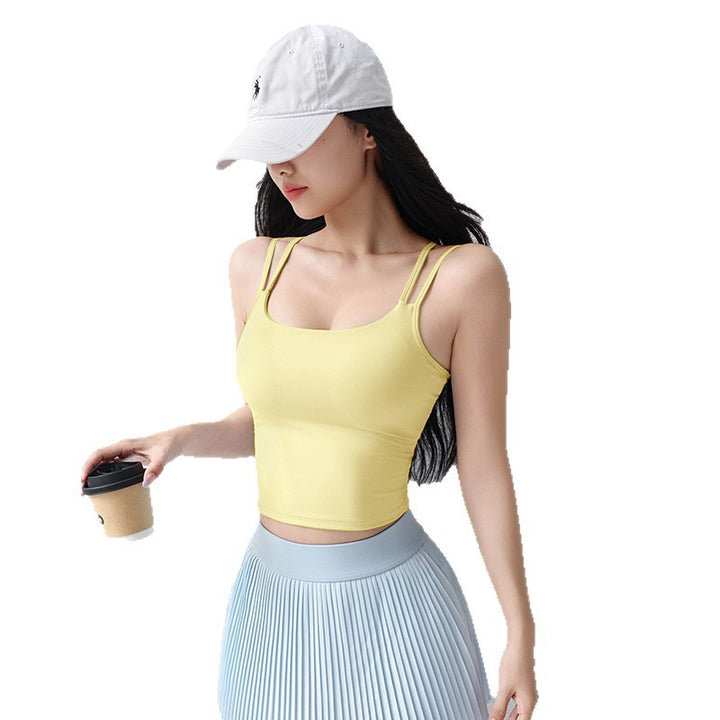 Dame sporty refleksion-top med cut-out-design og second-skin-pasform Stilla