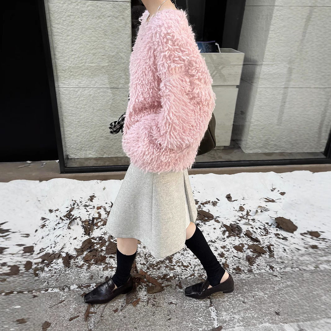 Dame Fuzzy Pullover med oversize snit Stilla